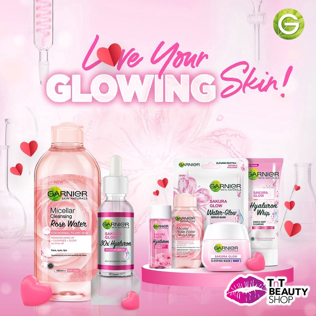 MANTAP Garnier Sakura Glow Hyaluron Series  Serum  Cream  Foam  Essence
