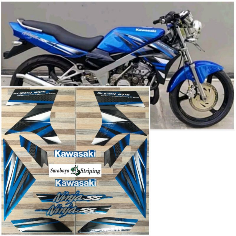 Striping sticker Kawasaki Ninja SS biru tahun 2013