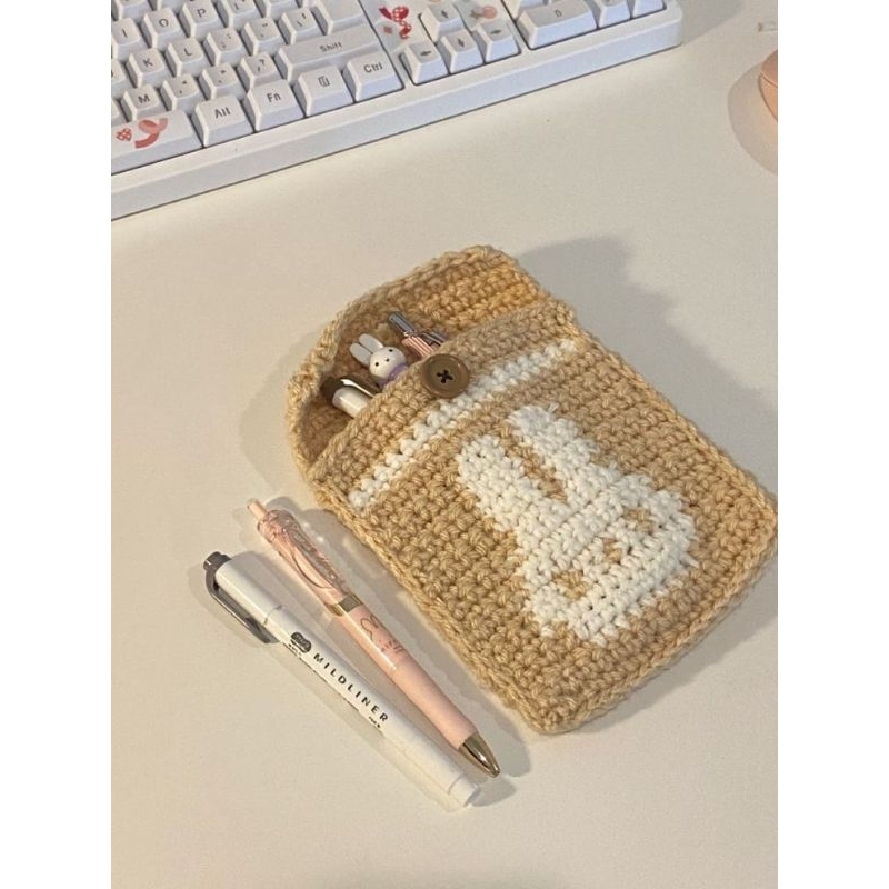 

miffy flat pencil case by syndeisy | crochet multifungtion flat pouch