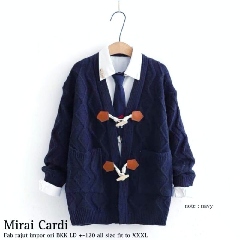 MIRAI CARDI Import Baju Outet Bahan Rajut Knit Premium Tebal Halus Ld 120 Cm Outfit Ootd Casual Main