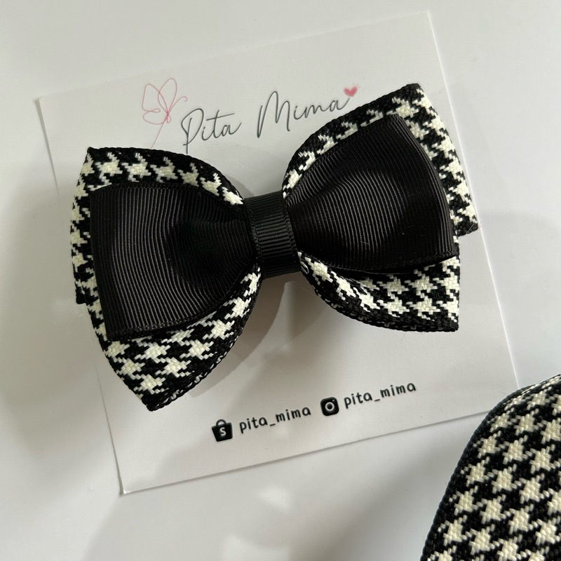 Pita Mima - Pita Hitam - Jepitan rambut hitam - Black bow - Black ribbon - Pita Basic - Jepit rambut