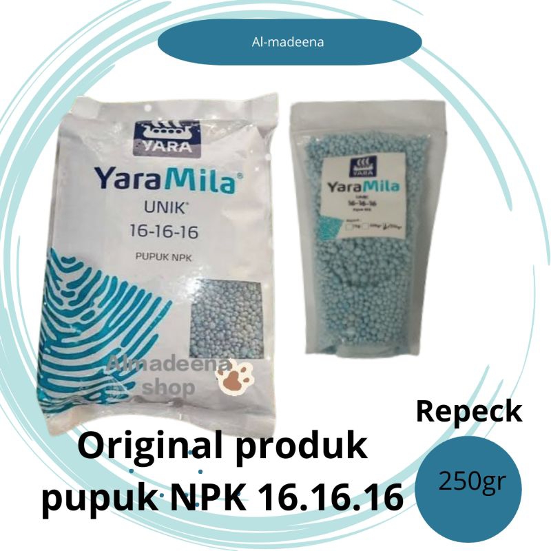 PUPUK MENYUBUR TANAMAN NPK YARAMILA 16.16.16 ORIGIONAL REPECK 250GR