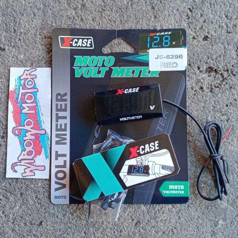 VOLT METER X-CASE AMPERE AKI PENGUKUR AKI DIGITAL 12 VOLT (MERAH) UNIVERSAL