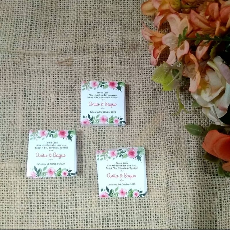 Kartu Souvenir / Kupon Souvenir / Kartu Ucapan Terima Kasih / Souvenir Tag / Gift Tag / Ucapan Souve
