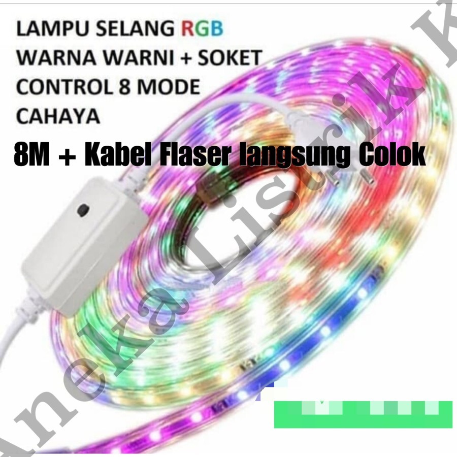 Lampu LED STRIP SELANG 3528 2835 8M 220V OUTDOOR RGB NO 10M 5050 LED STRIP RGB