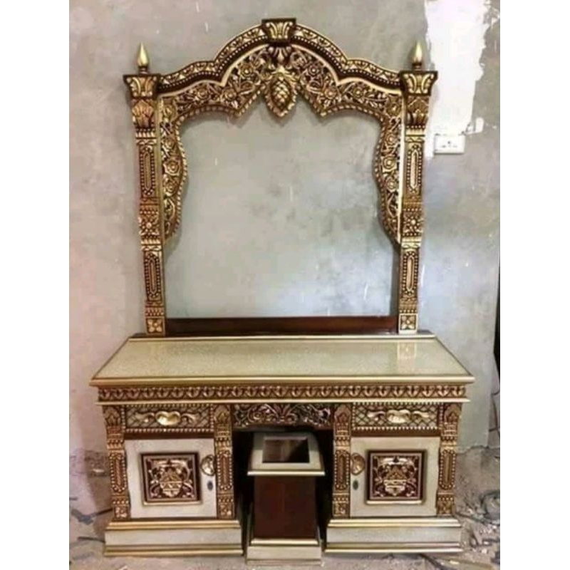 Meja Rias Kayu Jati Ukir/Tolet