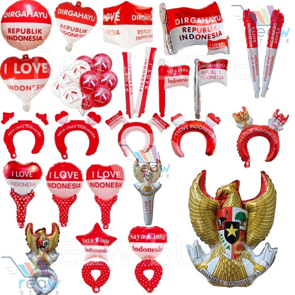 Balon Foil Bendera Merah Putih Hiasan Dekorasi Kemerdekaan 17 Agustus HUT RI DIRGAHAYU Republik Indo