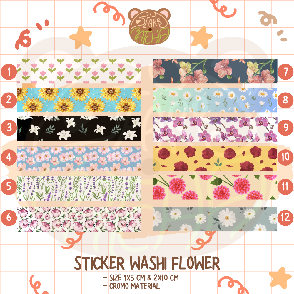 

(MIN CO 10 PCS) Washi Sticker Flower