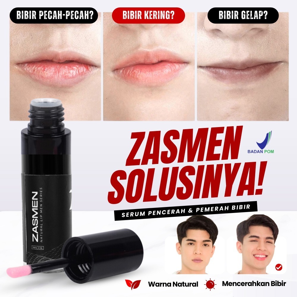 Zasmen Lipserum Pemerah Bibir Pria Pelembab Bibir Kering & Pecah - Pecah