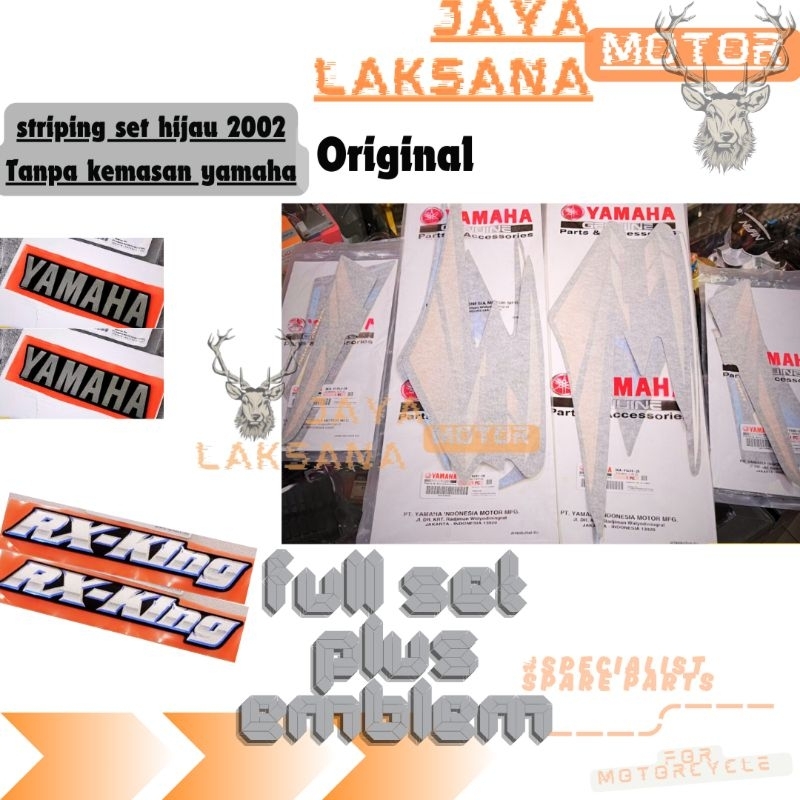 STRIPING LES LIS STICKER LOGO TANGKI TENK TANK TENGKI FUELTANK DAN BOX AKI SET EMBLEM YAMAHA RX KING