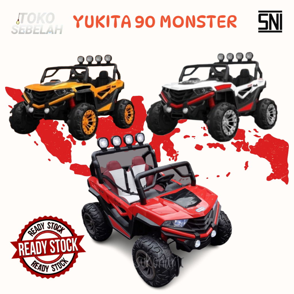 Mainan Anak Mobil Jeep Aki Yukita 90 Monster