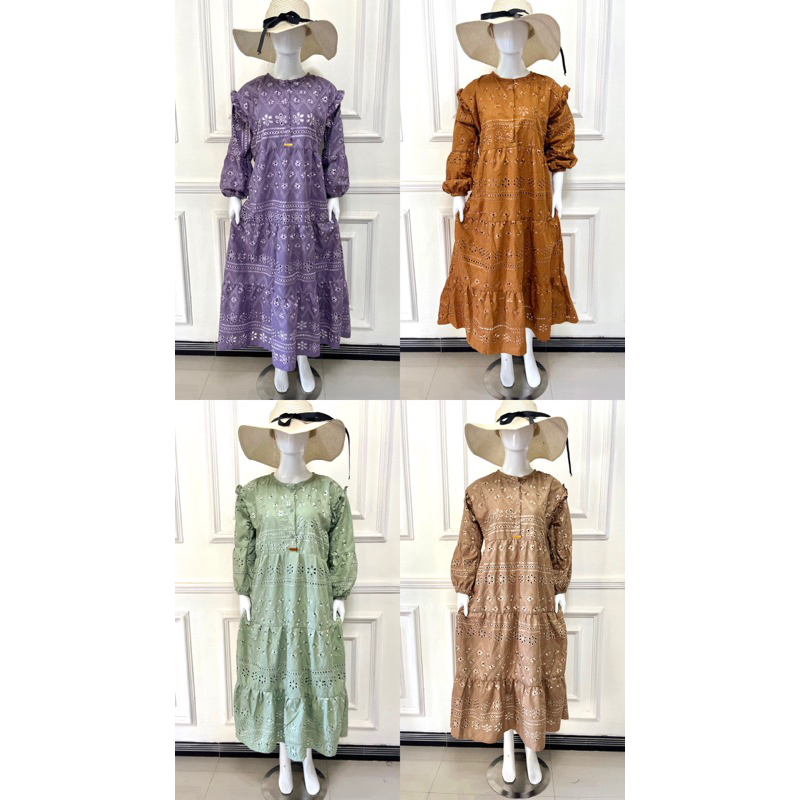 DRESS KATBOL PREMIUM (Katun Bolong Bordir)