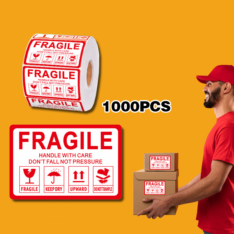 

Sticker Label Fragile 1000 PCS 1 Roll Sticker Handle With Care Don'T Fall Not Pressure 60 x 40 mm
