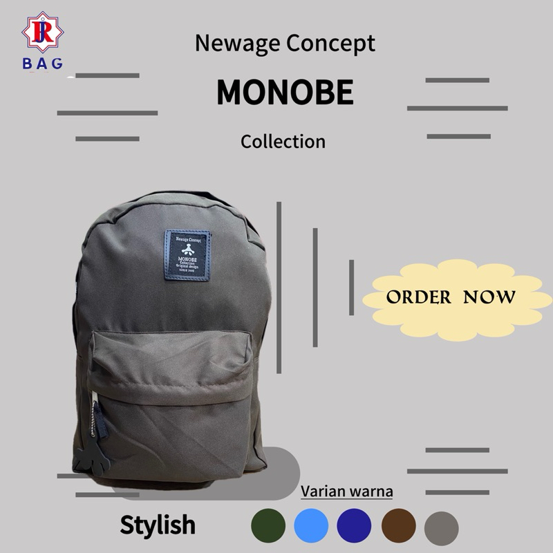 Tas ransel / Backpack Sekolah monobe modern style polos