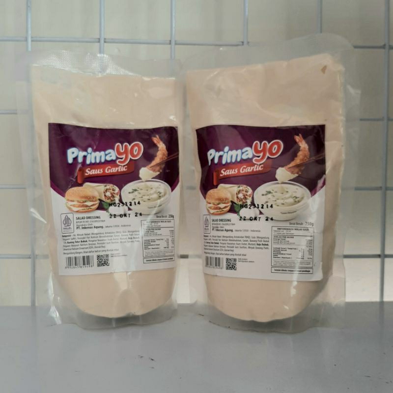 

Primayo saus garlic 250gr halal