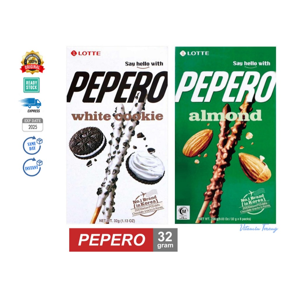 

Lotte Pepero 32gr Biskuit Stik Exp 2025 - Almond / White Cookie