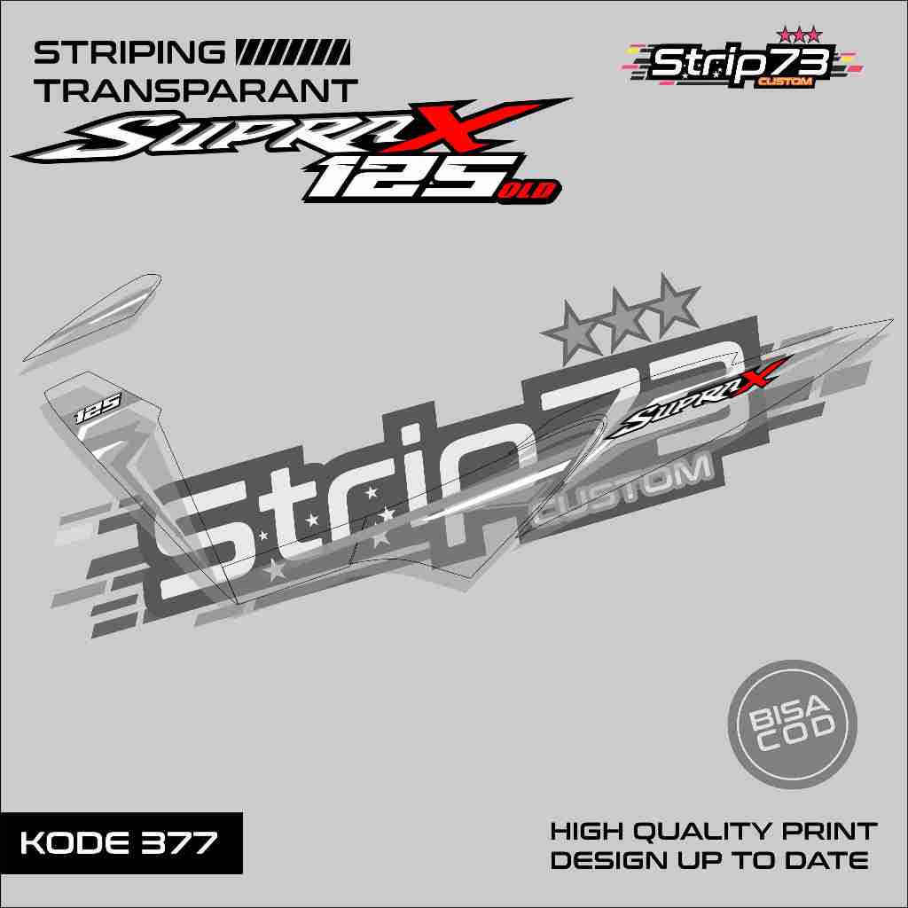 377 STRIPING TRANSPARAN SUPRA X 125 OLD - STRIPING TRANSPARAN SUPRA X 125 OLD PREMIUM GRAFIK