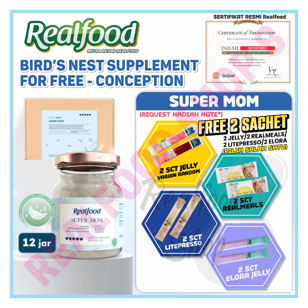 

Realfood Super Mom program 12 Hari Bird Nest 20 Persen - Minuman sarang walet