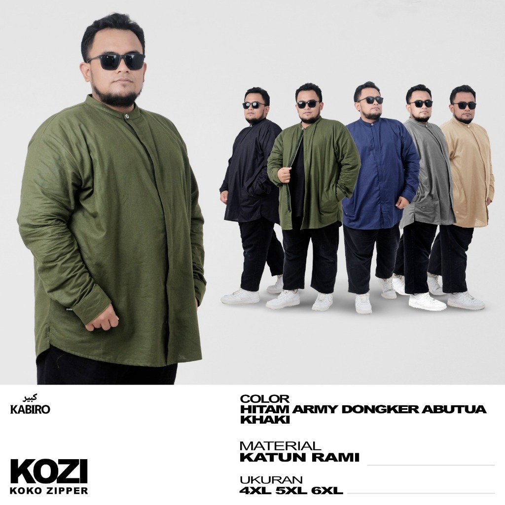 outer jumbo pria outer big size pria baju koko zipper baju koko jumbo koko bigsize kozi kabiro