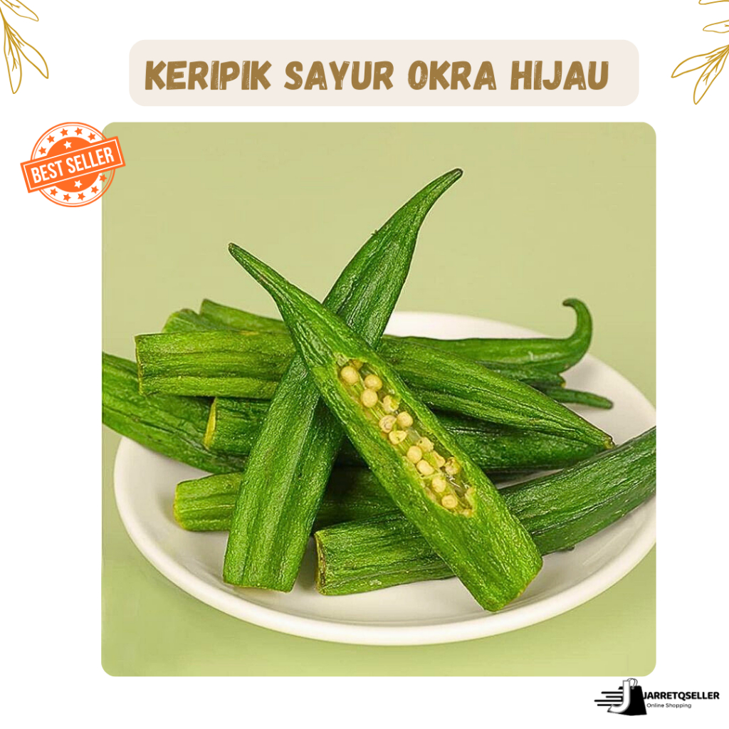 

[HALAL] Keripik Sayur Okra Hijau Kering Gurih || Snack Camilan Premium Termurah || Kemasan 900ml