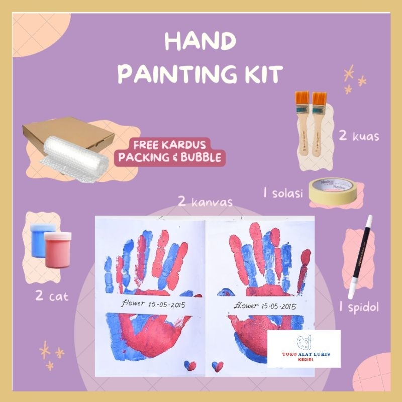 

DIY Hand Painting Kit 1 Set Kanvas Board Couple | Kanvas Lukis Cap Tangan Pasangan