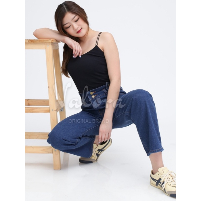 VALORA - Celana Panjang Boyfriend Wanita Boyfriend Jeans Double Button Danilova