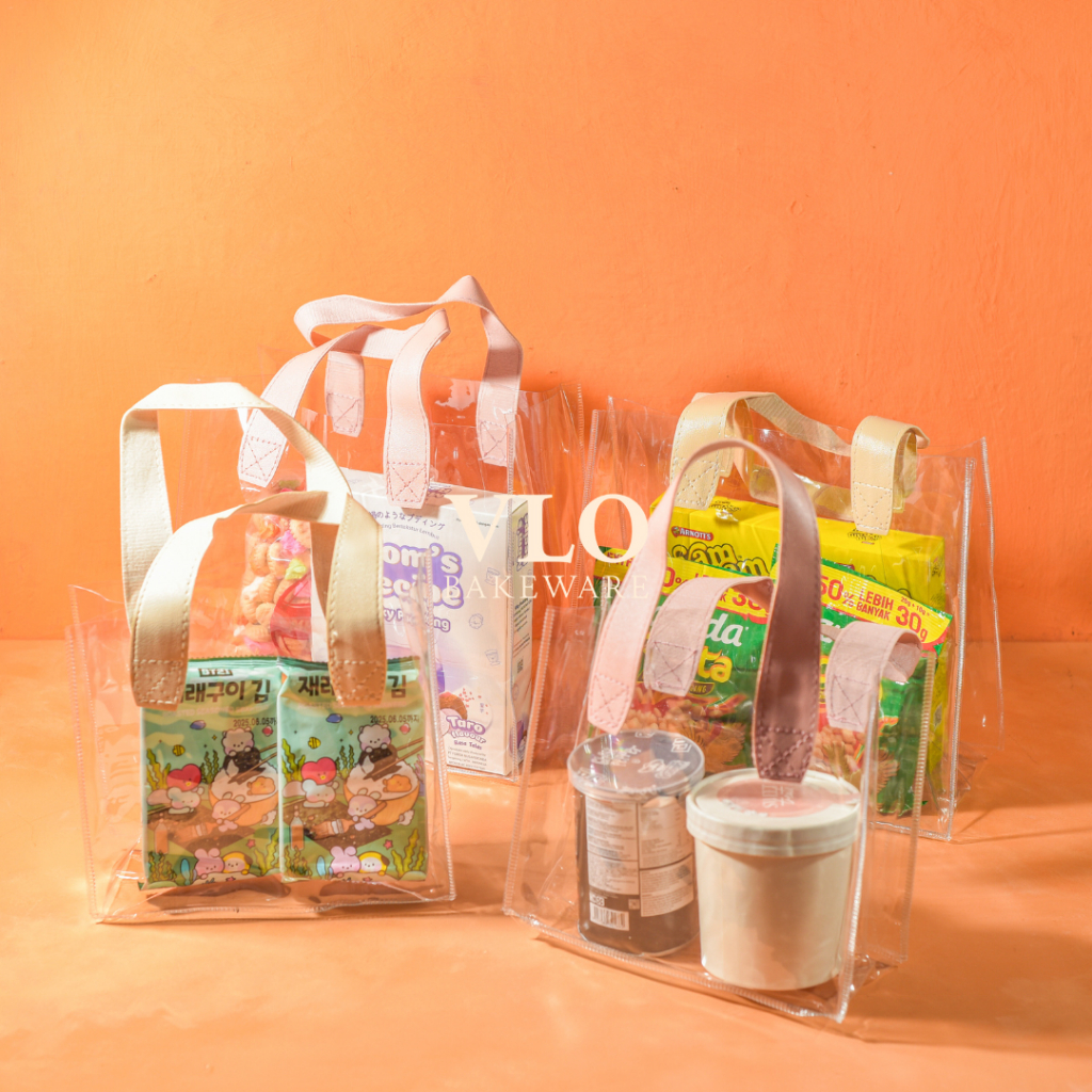 

Tas PVC transparan waterproof tebal | tas hampers goodie bag premium