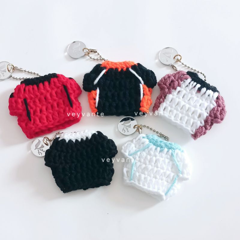 veyvante - crochet jersey keychain haikyuu