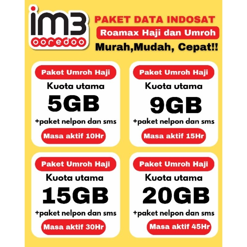 PAKET UMROH HAJI KARTU IM3 INDOSAT MURAH DAN CEPAT