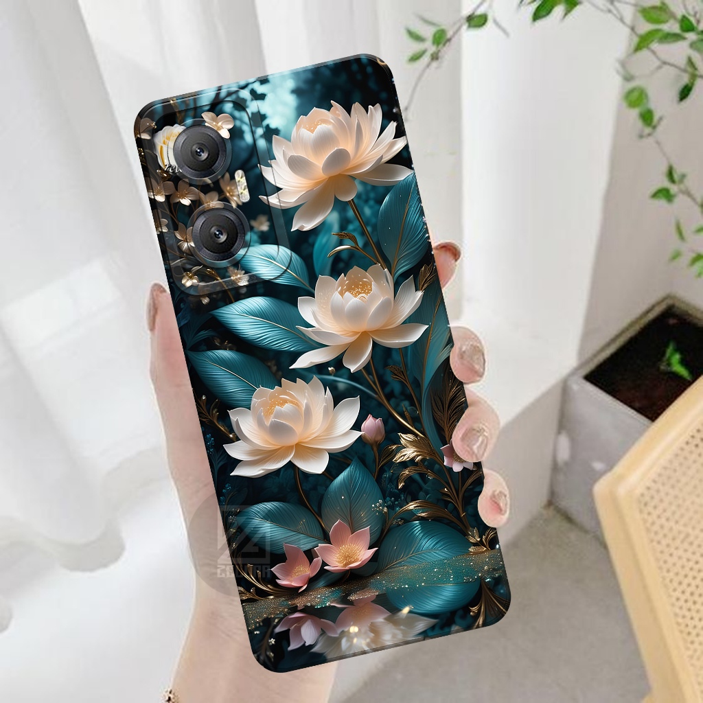 Softcase Hp INFINIX HOT 20 5G Fashion Case Bunga Case INFINIX HOT 20 5G Cover Hp Case Lucu Kesing IN