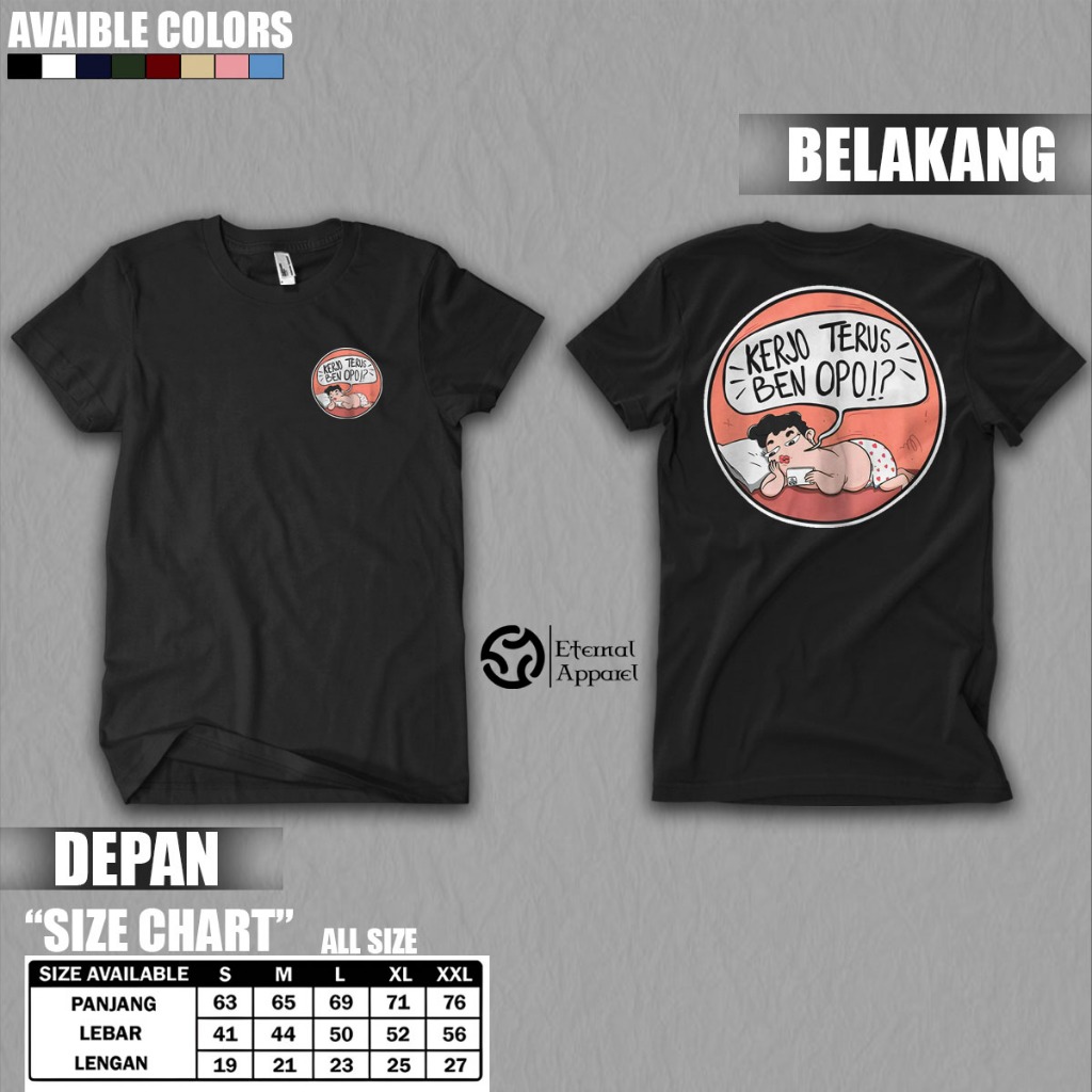 Kaos Kata Kata Jawa Lucu Kerjo Terus Ben Opo Tshirt Pejuang Rupiah Baju Distro Cotton Combed 30s