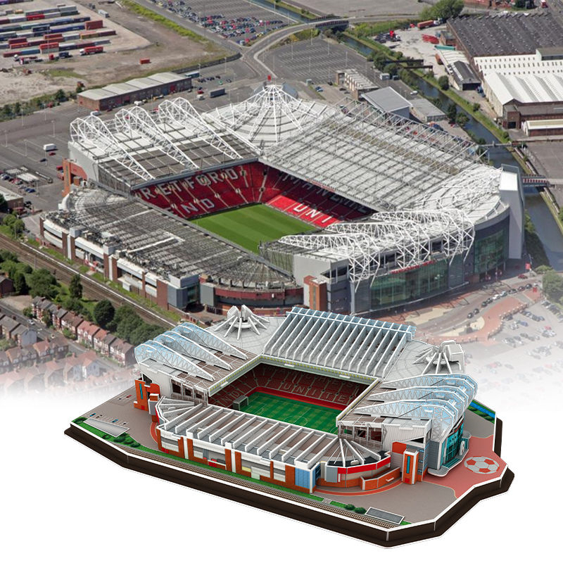 3D Puzzle Miniatur Stadion Sepakbola Klub Eropa Miniatur Stadium , Anfield, Old Trafford/miniatur st