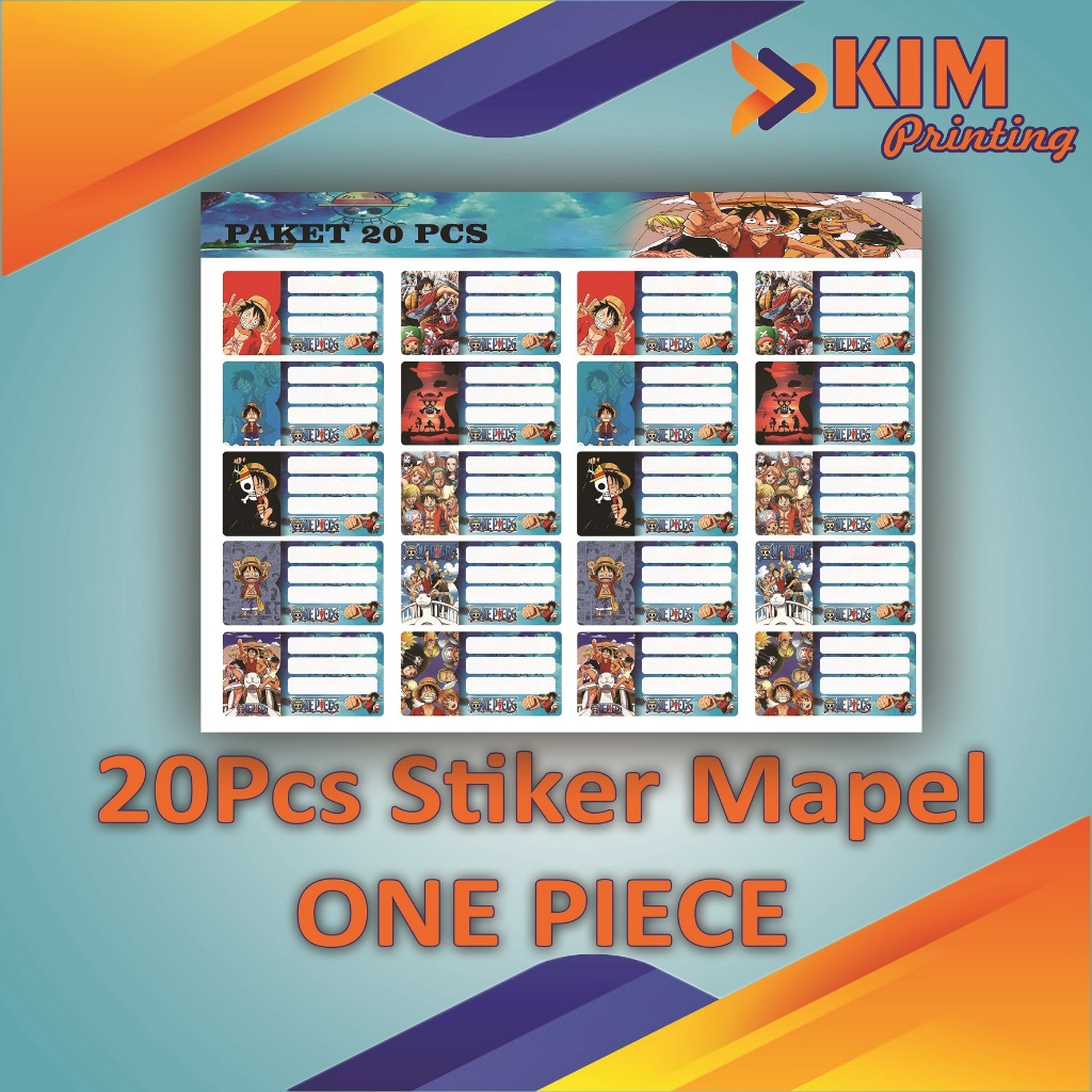 

(20PCS) STIKER LABEL BUKU PELAJARAN / STIKER LABEL NAMA BUKU PELAJARAN KARAKTER ONE PIECE