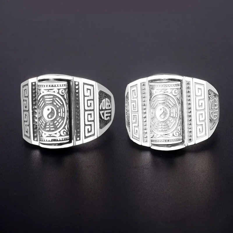 Cincin Putar Yin Yang / Cincin Fengshui Pixiu Pria Wanita