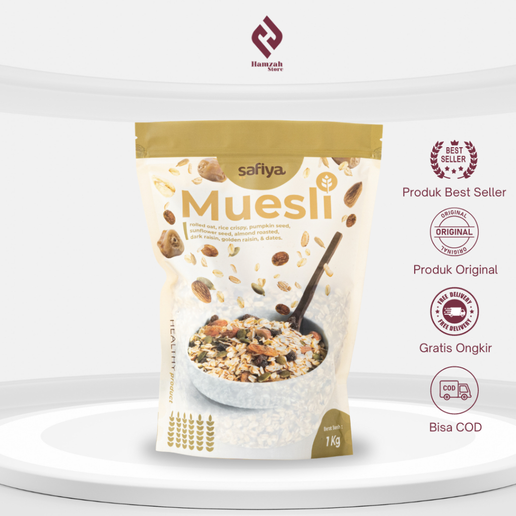 

Muesli Safiya 1kg Muesli Sereal Oatmeal Sarapan Sehat Original