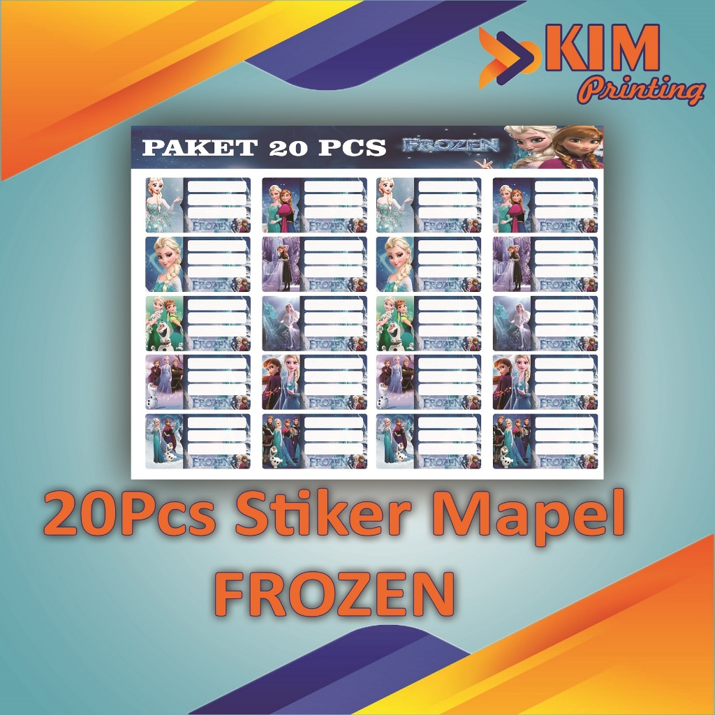 (20PCS) STIKER LABEL BUKU PELAJARAN / STIKER LABEL NAMA BUKU PELAJARAN KARAKTER FROZEN
