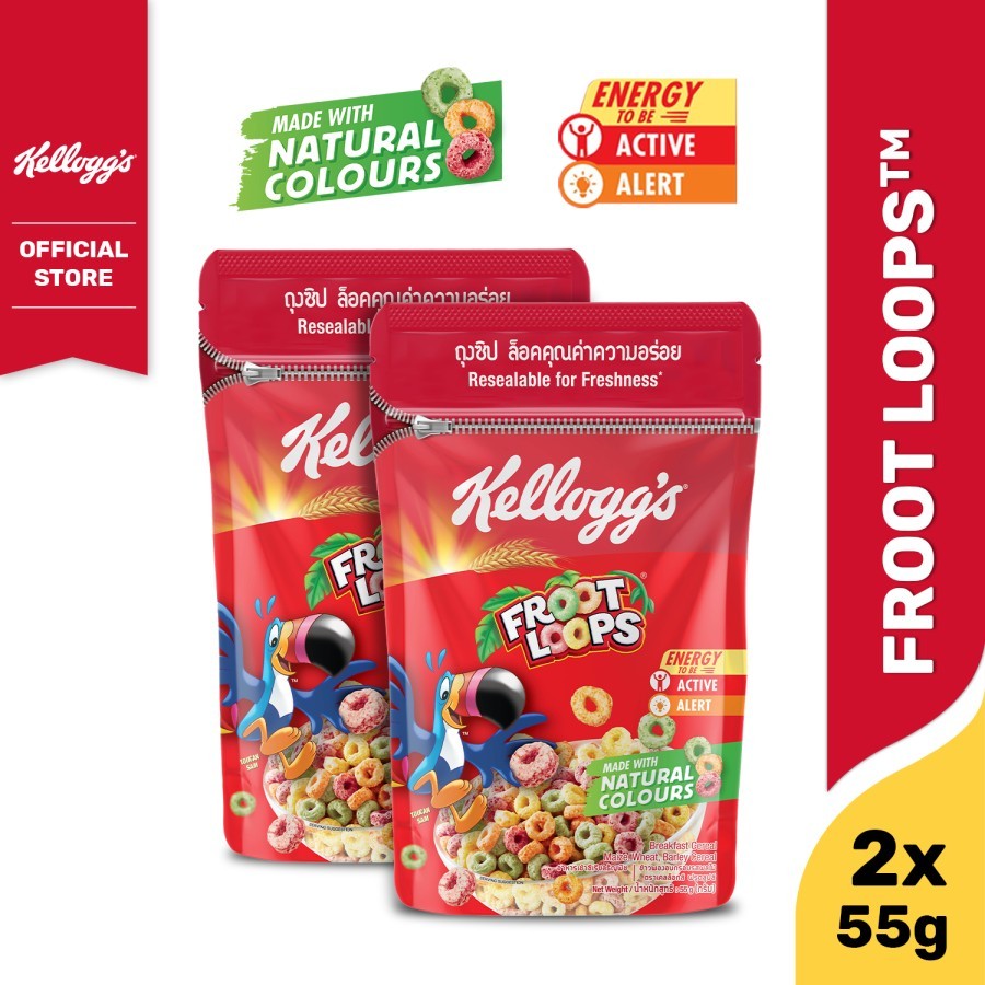 

Kelloggs Froot Loops Pouch Sereal 2 x 55g