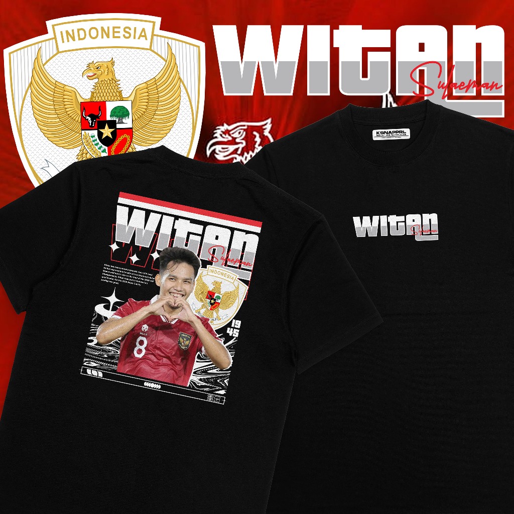 Kaos Timnas Indonesia " Witan " - AFF CUP/Piala Dunia/Timnas Indonesia / Garuda Muda