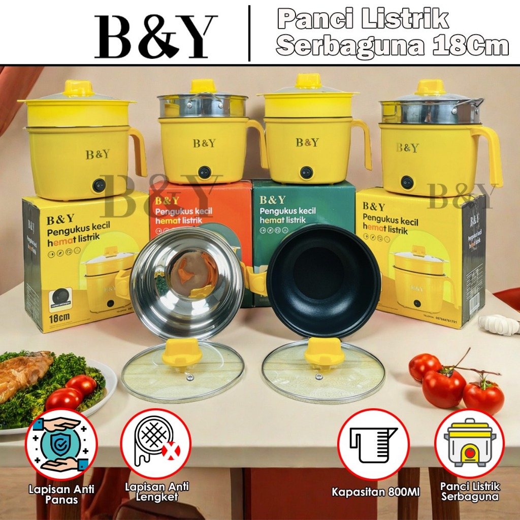 Panci Masak Elektrik Anti Lengket / Panci Masak Elektrik Mini / Electric Cooker / Alat Masak Listrik