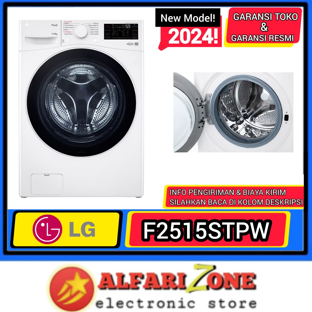 MESIN CUCI 15 KG LG F2515STPW INVERTER LG mesin cuci 15kg Front load