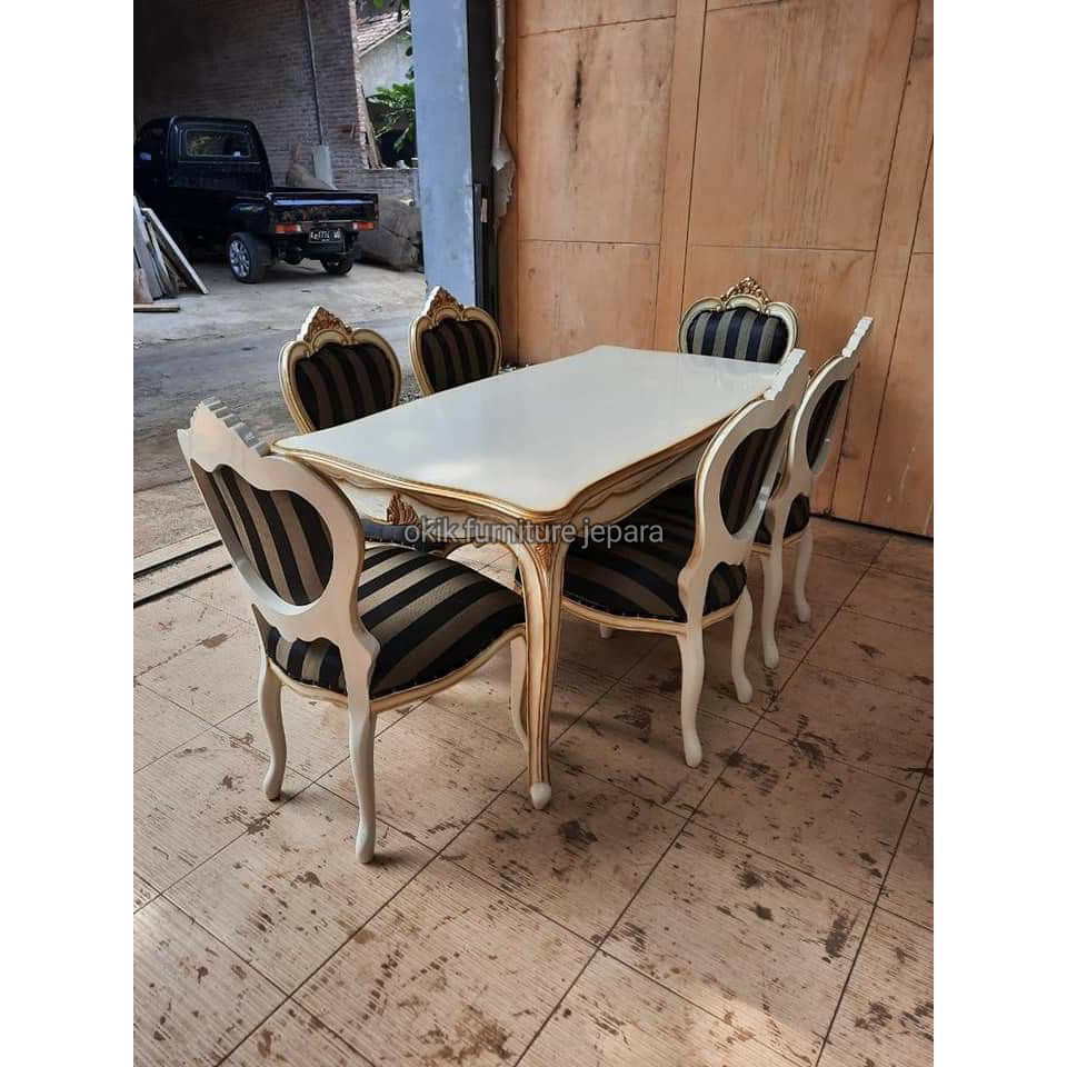 SET+MEJA+MAKAN+MEWAH+6+KURSI