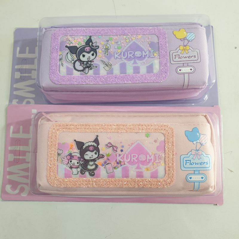 

Tempat Pensil Kain Cewek Sleting 2 sleting Kuromi sanrio
