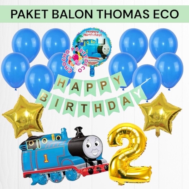 Paket Balon THOMAS ECO / Dekorasi Ulang Tahun Anak Kereta Thomas