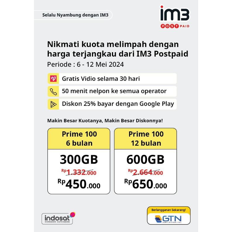 Indosat600GB/12Bulan