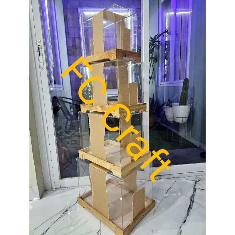 kotak hantaran akrilik 1set isi 4/box seserahan akrilik
