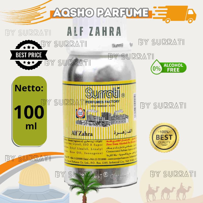 Alf Zahra ( 1000 Bunga ) Parfum murni surrati Alf Zahra 100Gr segel Original K.S.A Hollymakkah 100% 