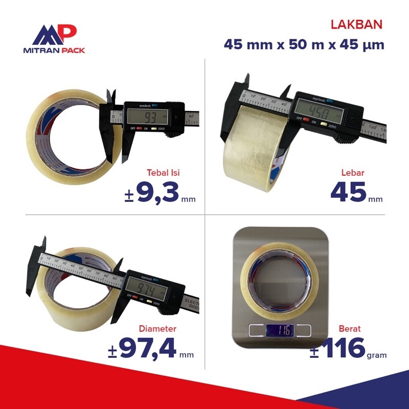 

Promo!!! Lakban Mitran Pack Bening / Coklat 45 mm x 50 m Murah 72 yard