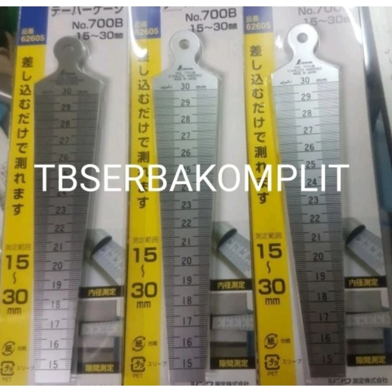 Taper Gauge Shinwa 700B 15-30 mm Akurasi 0.05mm Japan Asli Tapper Welding Welder Gage Alat Ukur