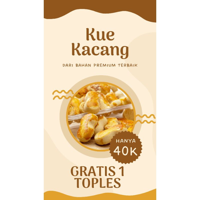 

Kue Kacang premium 600gram + 1 toples kue kering 300gram