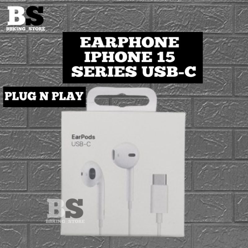 Earpods USB-C Headset Iphone Stereo Type-C - ip 15 - Pro - Max - macbook - ipad - Handsfree - Earpho